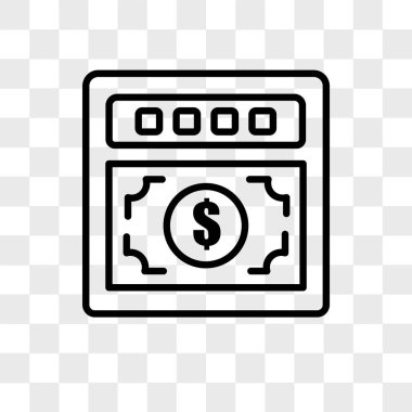 Saydam arka plan üzerinde para logo izole para vektör simgesi