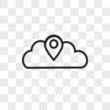 Bulut konumu pin, uzak erişim vektör simgesi transp sırasında izole