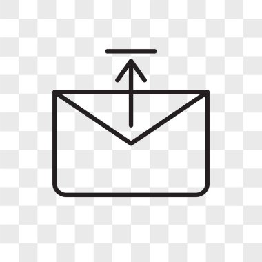 Giden kutusu vektör simgesi şeffaf arkaplanda izole edildi, Giden kutusu lo