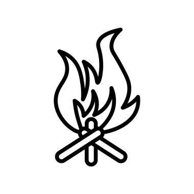 Yangın simge vektör işareti ve beyaz arka plan üzerinde izole sembolü