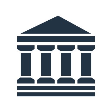 Banka simgesi vektörü beyaz arkaplanda izole edildi, Banka işareti