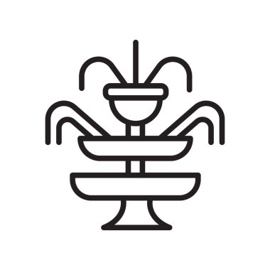 Web ve mobil uygulama tasarımınız için beyaz arkaplanda izole edilmiş bir simge vektörü çeşmesi