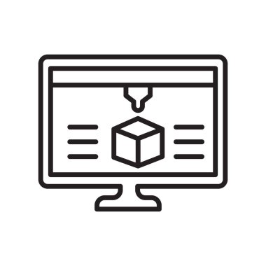 3d printing icon vector isolated on white background, 3d printin