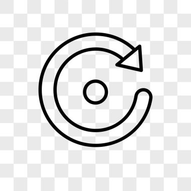 Şeffaf arkaplan üzerinde izole edilmiş vektör simgesini yeniden dene, yeniden dene logo