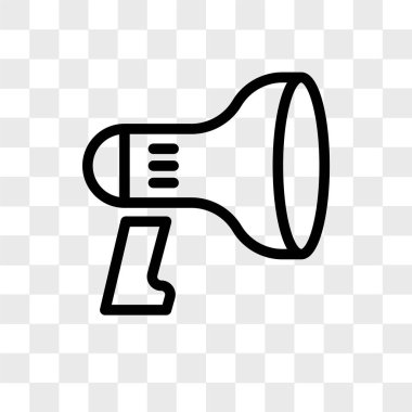 Saydam arka plan üzerinde Megaph izole Megafon vektör simgesi