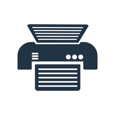 Yazıcı simgesi vektörü beyaz arkaplanda izole edildi, yazıcı işareti