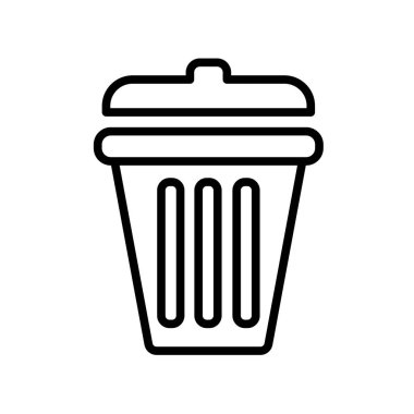 Çöp simgesi vektörü beyaz arkaplanda izole edildi, Çöp işareti ,