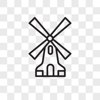 Saydam arka plan üzerinde Windmil izole yel değirmeni vektör simgesi