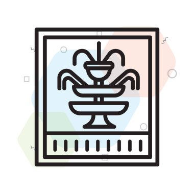 Web ve mobil uygulama tasarımınız için beyaz arkaplanda izole edilmiş bir simge vektörü çeşmesi