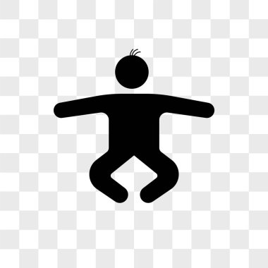 Saydam arka plan üzerinde bebek bo izole bebek çocuk vektör simgesi