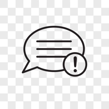 Konuşma balonu vektör simgesinin üzerinde şeffaf arka plan, Sp izole