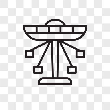 Saydam arka plan üzerinde Carouse izole atlıkarınca vektör simgesi