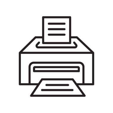 Yazıcı simgesi vektörü beyaz arkaplanda izole edildi, yazıcı işareti ,