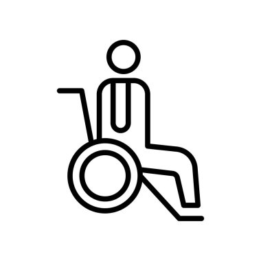 Tekerlekli sandalye simge vektör işareti ve üzerinde beyaz backgro izole sembolü