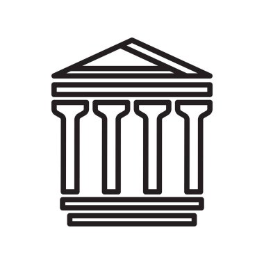 Pantheon simgesi vektör işareti ve sembolü beyaz arka grupta izole edildi