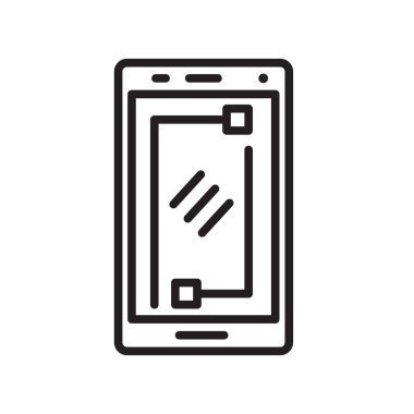 Smartphone simge vektör işareti ve üzerinde beyaz backgro izole sembolü