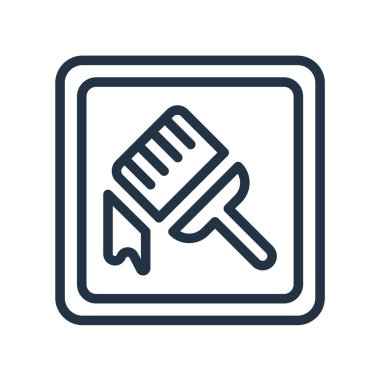 Beyaz arka plan üzerinde fırça işareti izole fırça simge vektör