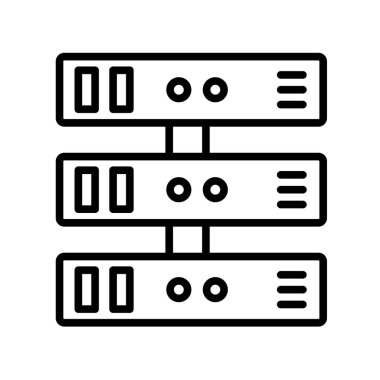 Sunucu simgesi vektörü beyaz arkaplanda izole edildi, sunucu işareti, I