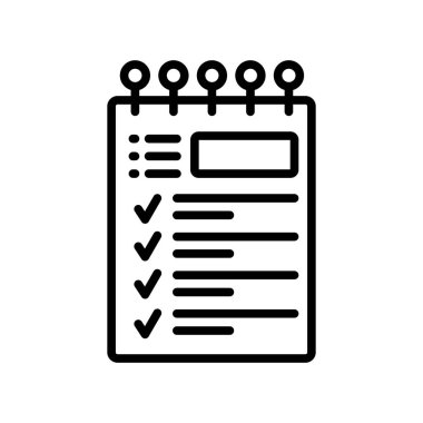 Beyaz arkaplanda izole edilmiş simge vektör işaretini listele