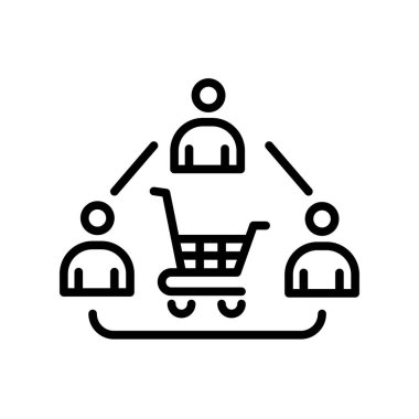 Beyaz arka grupta izole edilmiş tüketici simgesi vektör işareti ve sembolü