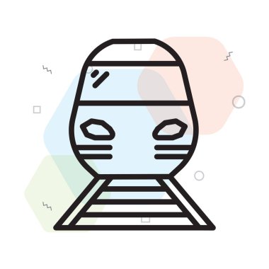 Web ve mobil uygulama tasarımınız için beyaz arkaplanda izole edilmiş tren simgesi vektörü