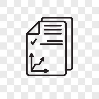 Saydam arka plan üzerinde rapor lo izole rapor vektör simgesi