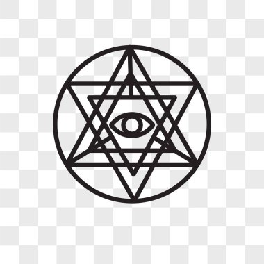 Sri yantra vektör simgesi şeffaf arkaplanda izole edildi, Sri y