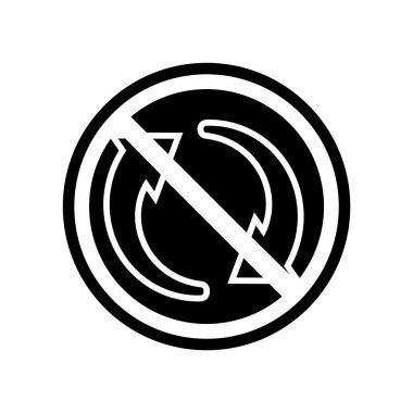 Geri dönüşümsüz simge vektörü beyaz arkaplanda izole edildi, Non Rec