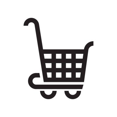 Beyaz arka plan üzerinde izole sepeti simge vektör alışveriş, alışveriş