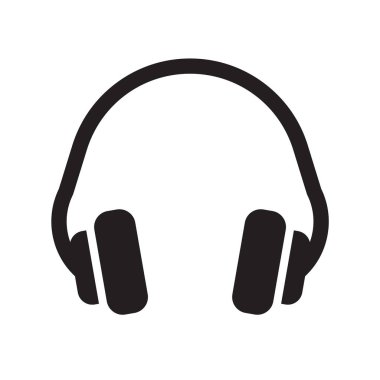 Beyaz arka plan üzerinde kulaklık izole kulaklık simge vektör 