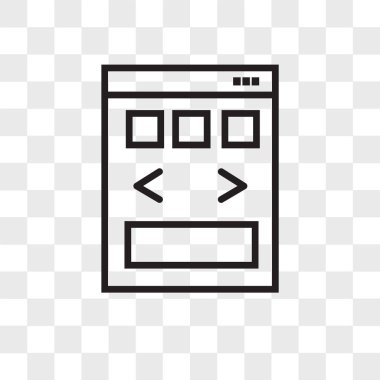 Tarayıcı vektör simgesindeki kod şeffaf arkaplanda izole edildi, 