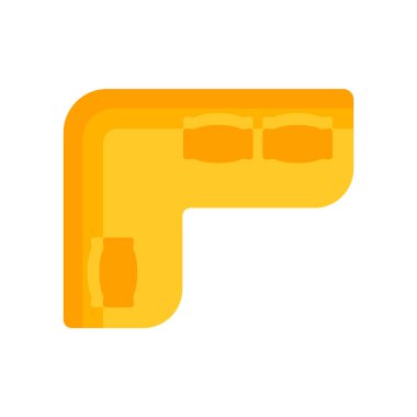 Koltuk simgesi vektör işareti ve beyaz arkaplanda izole edilmiş sembol, 