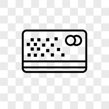 Kart vektör simgesi şeffaf arkaplanda izole edildi, punç