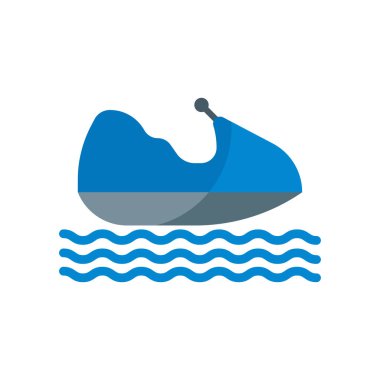 Jet ski simge vektör işareti ve beyaz arka plan üzerinde izole sembolü