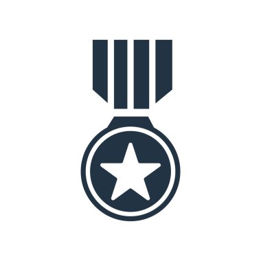 Beyaz arka plan üzerinde madalya işareti izole madalya simge vektör