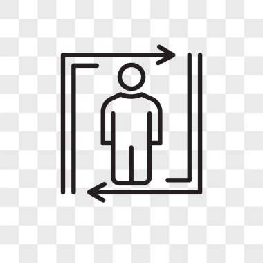 Saydam arka plan üzerinde insan logo izole insan vektör simgesi