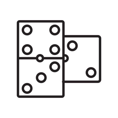 Beyaz arkaplanda Domino simgesi vektör işareti ve sembol izole