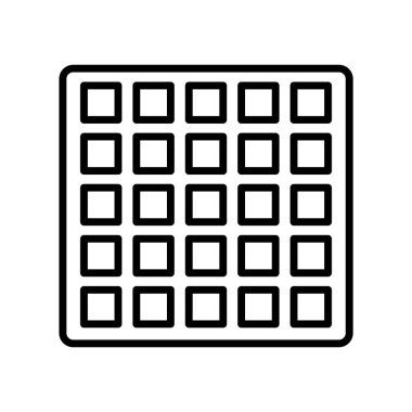 Izgara simgesi vektörü beyaz arkaplanda izole edildi, Izgara işareti, çizgi 