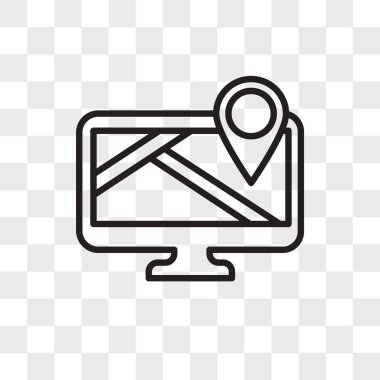 Şeffaf arka plan, harita logo des izole vektör simge göster