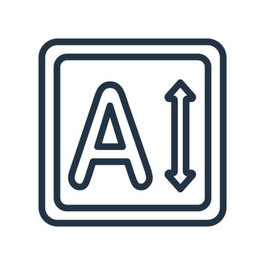 Beyaz arkaplanda harf boyutu simgesi vektörü izole edilmiş, Harf Sen