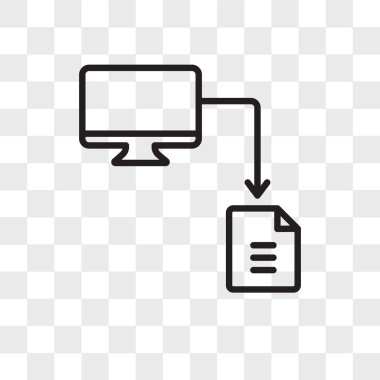 Saydam arka plan üzerinde bilgisayardan izole transfer vektör simgesi