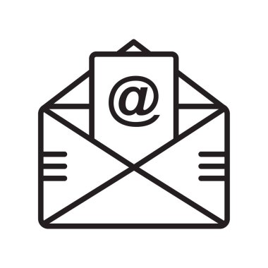 E-posta simge vektör işareti ve beyaz arka plan üzerinde izole sembolü, 