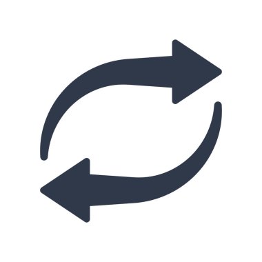 Web ve mobil uygulama tasarımınız için beyaz arkaplanda izole edilmiş ok simgesi vektörünü geri dönüştür