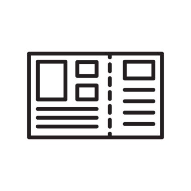 Web ve mobil uygulama tasarımınız için beyaz arkaplanda izole edilmiş kartpostal simgesi vektörü