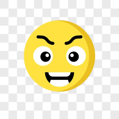 Saydam arka plan üzerinde zeki izole akıllı emoji vektör simgesi