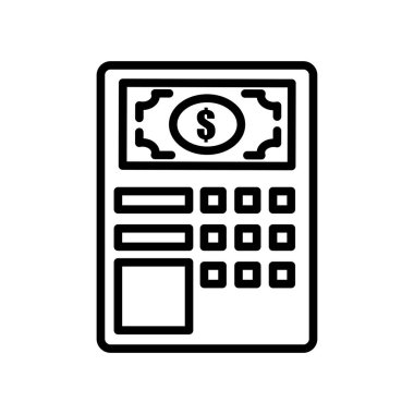 Beyaz arkaplanda izole edilmiş ATM simge vektör işareti ve sembolü