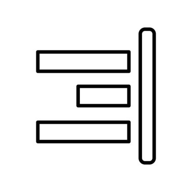 Beyaz arkaplanda izole edilmiş sağ simge vektörünü hizala, Sağ hizala