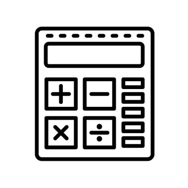 Beyaz arka plan üzerinde hesap makinesi izole hesap makinesi simge vektör 