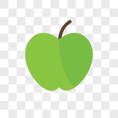 Saydam arka plan üzerinde Apple logosu izole elma vektör simgesi