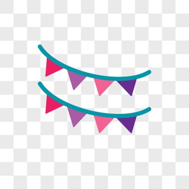 Saydam arka plan üzerinde Garland izole çelenk vektör simgesi